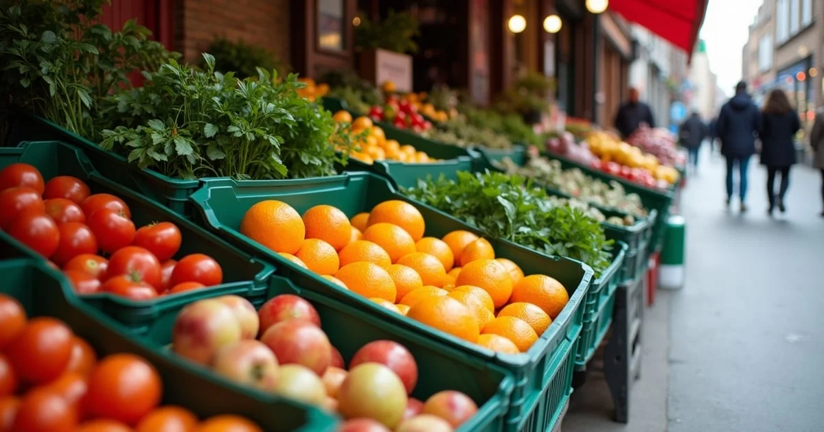 Independent food shops and restaurants along a busy Birmingham high street
