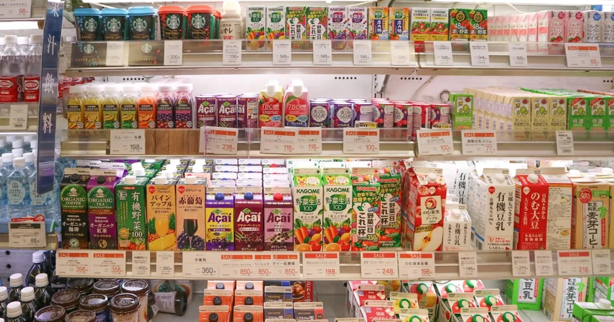 Dairy and ice cream products on a supermarket shelf in Egypt