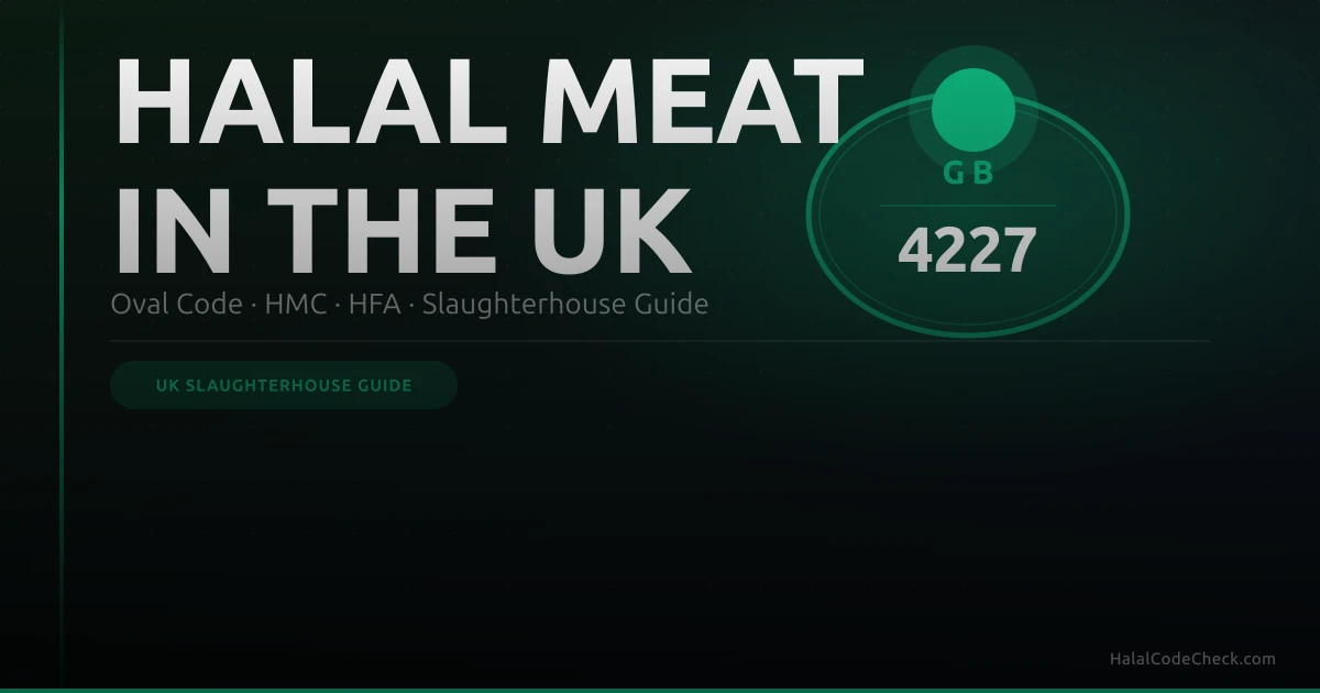 Close-up of a GB oval slaughterhouse code stamped on UK meat packaging