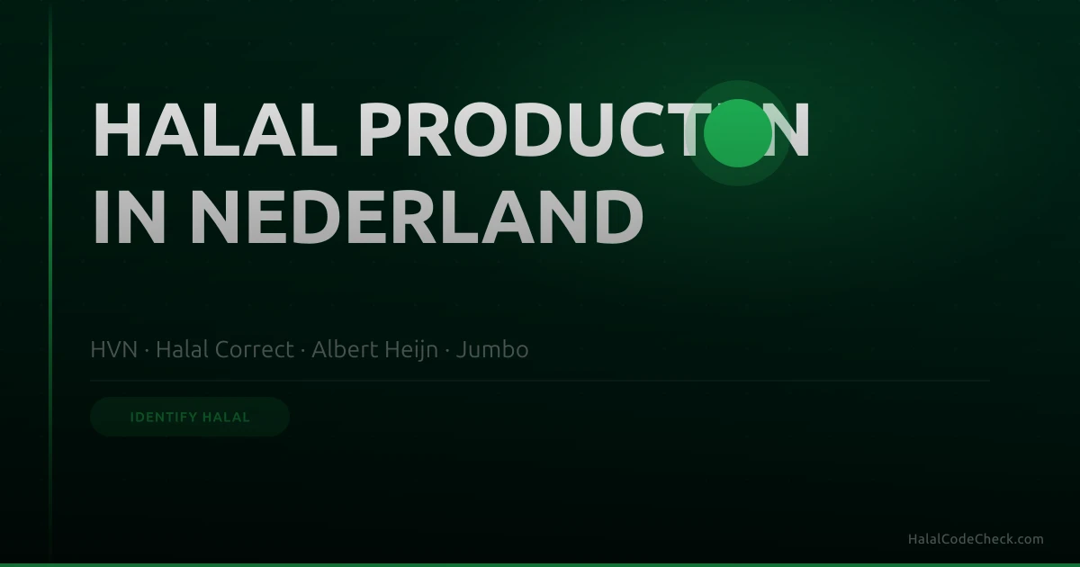 Dutch shopper checking an Albert Heijn ingredient label — Halal Correct logo guide