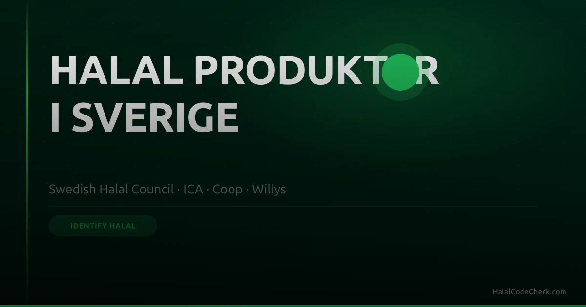 Swedish shopper checking an ICA ingredient label — Swedish Halal Council logo guide