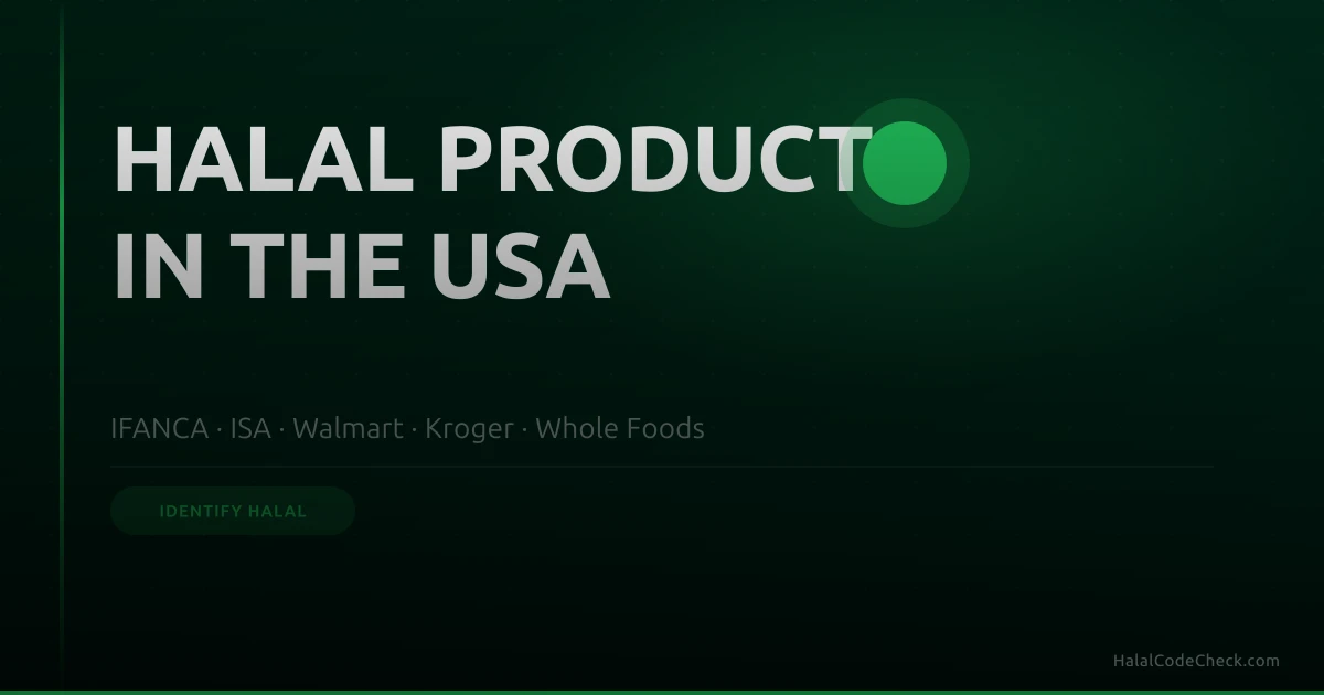 American shopper checking food label in a Walmart aisle — IFANCA halal logo guide