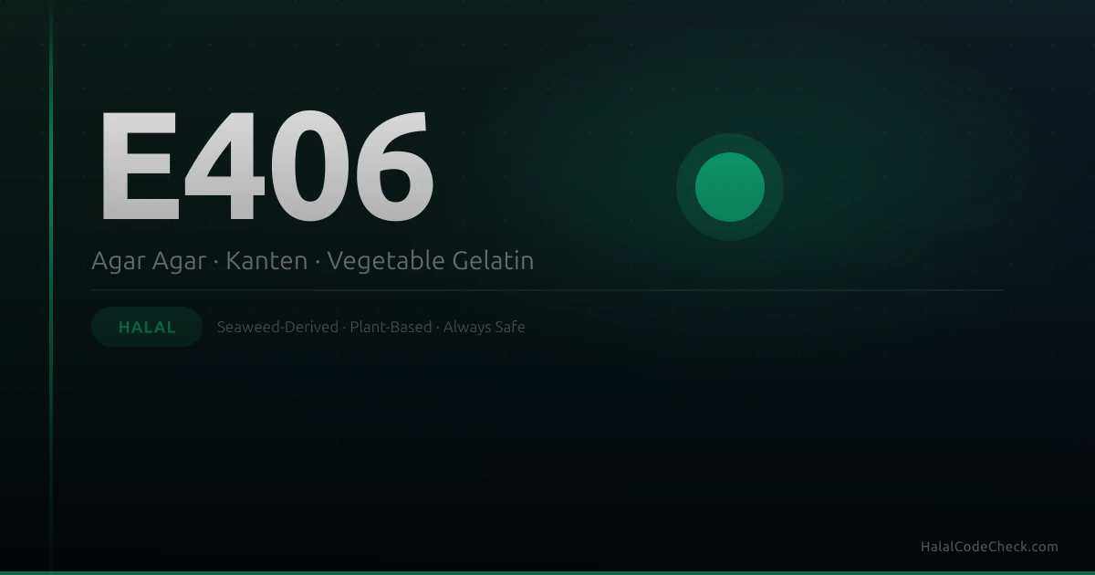 Agar agar E406 seaweed gelling agent - confirmed halal status