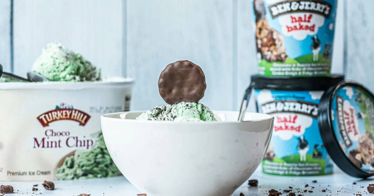 Ben & Jerry's Cookie Dough ice cream tub with halal status check