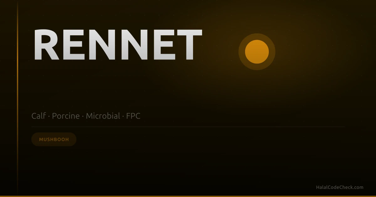 Cheese label showing rennet type — is rennet halal or haram?