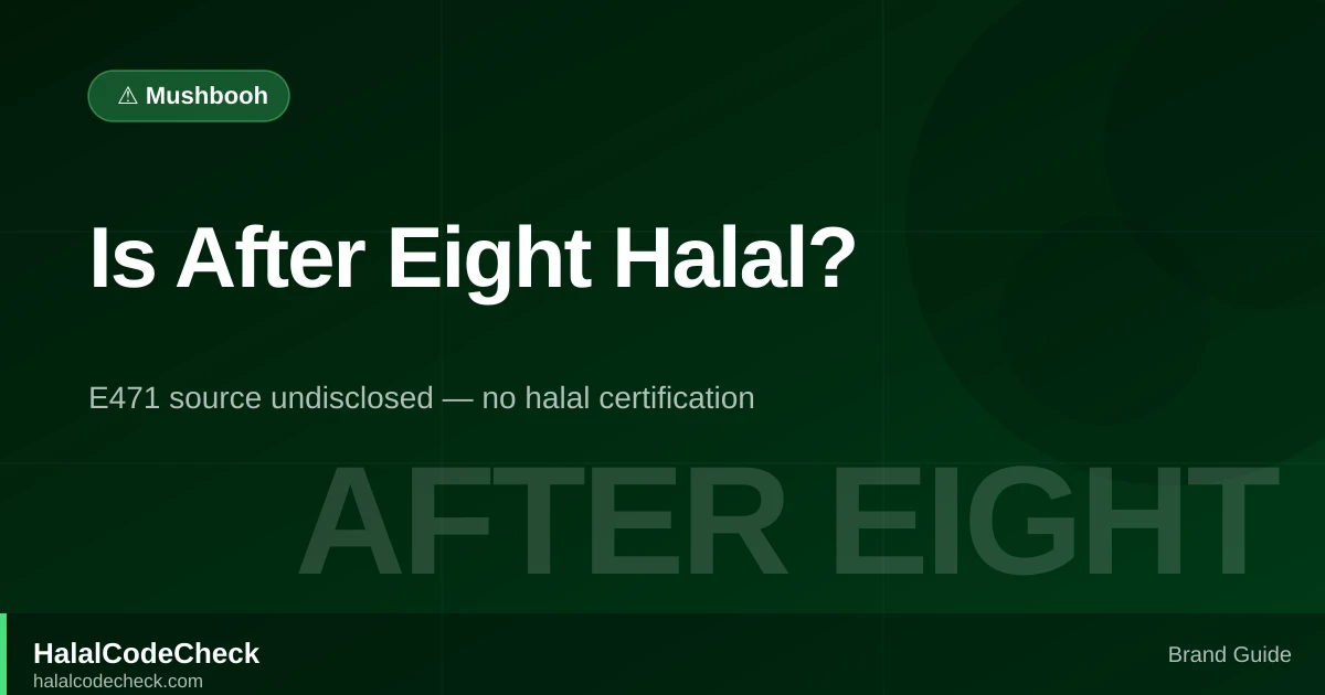 Is After Eight Halal? — HalalCodeCheck Brand Guide
