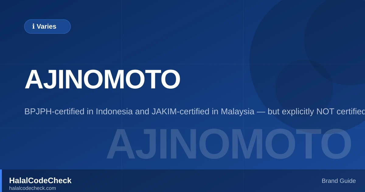 Is Ajinomoto Halal? — HalalCodeCheck Brand Guide