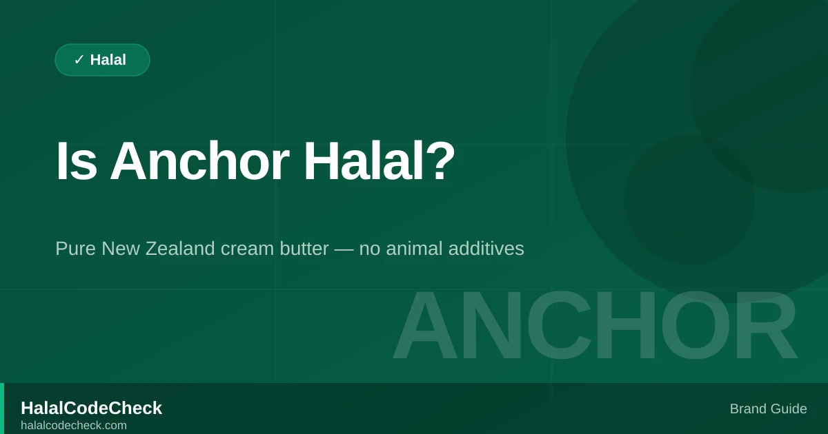 Is Anchor Butter Halal? — HalalCodeCheck Brand Guide