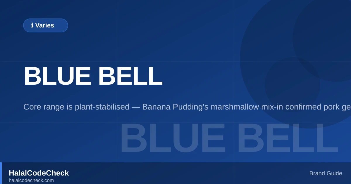 Is Blue Bell Ice Cream Halal? — HalalCodeCheck Brand Guide