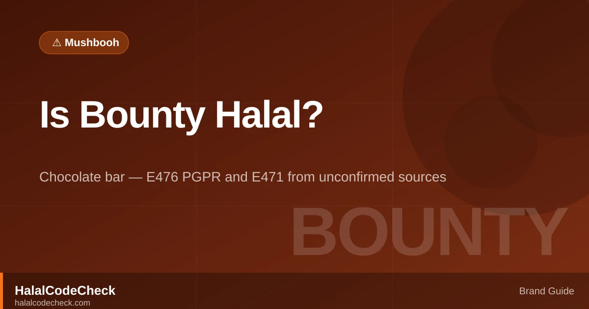 Is Bounty Halal? — HalalCodeCheck Brand Guide