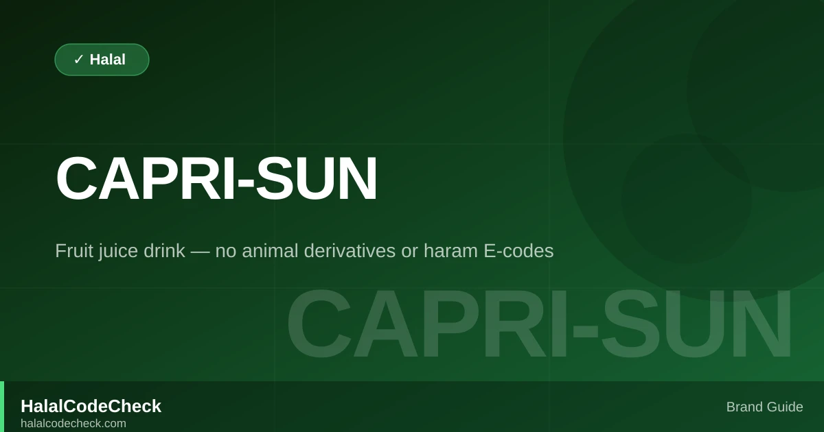 Is Capri-Sun Halal? — Brand Guide