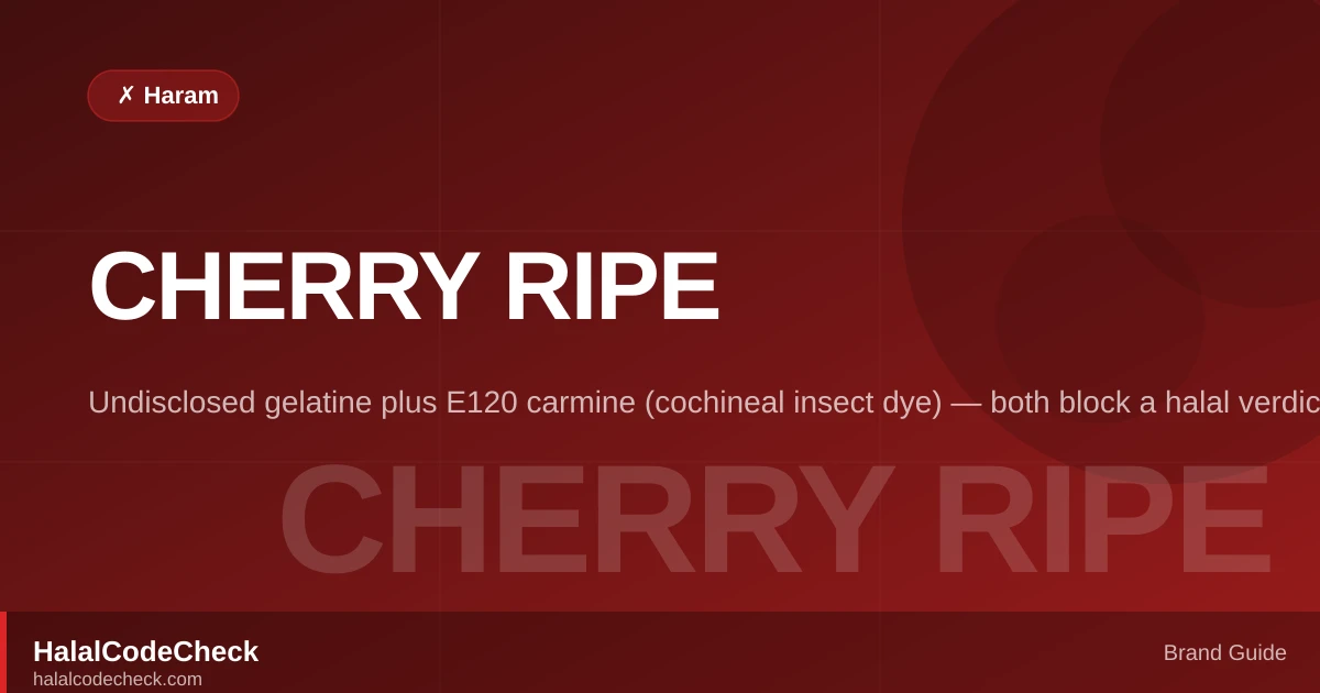 Is Cherry Ripe Halal? — HalalCodeCheck Brand Guide