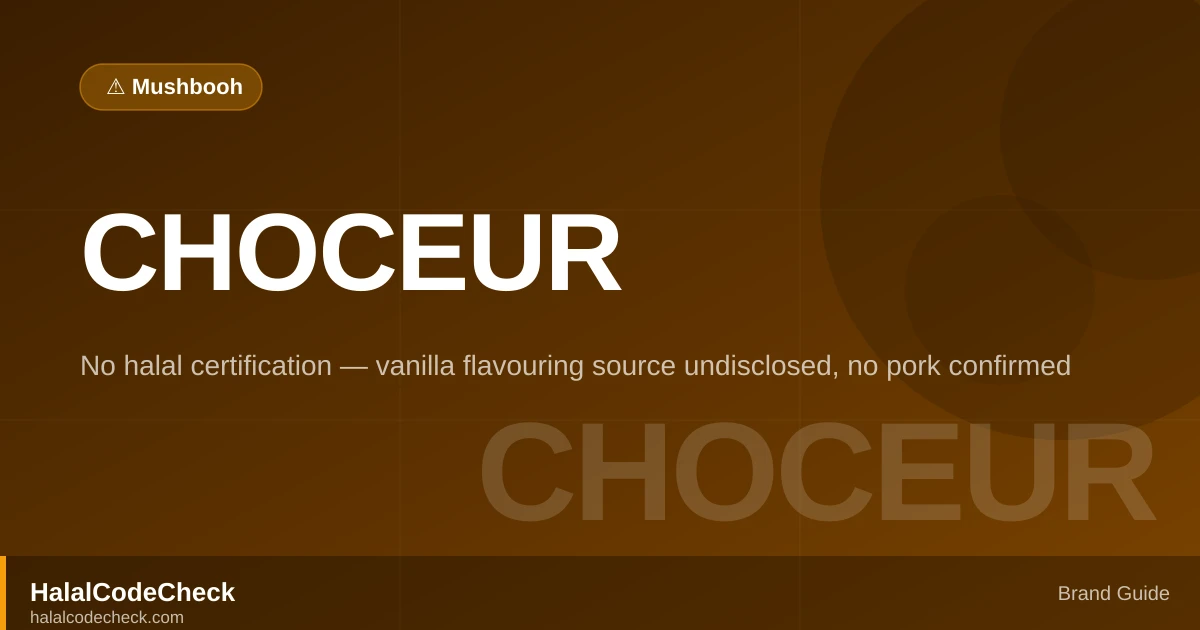Is Choceur Halal? Aldi Chocolate Halal Status — HalalCodeCheck Brand Guide