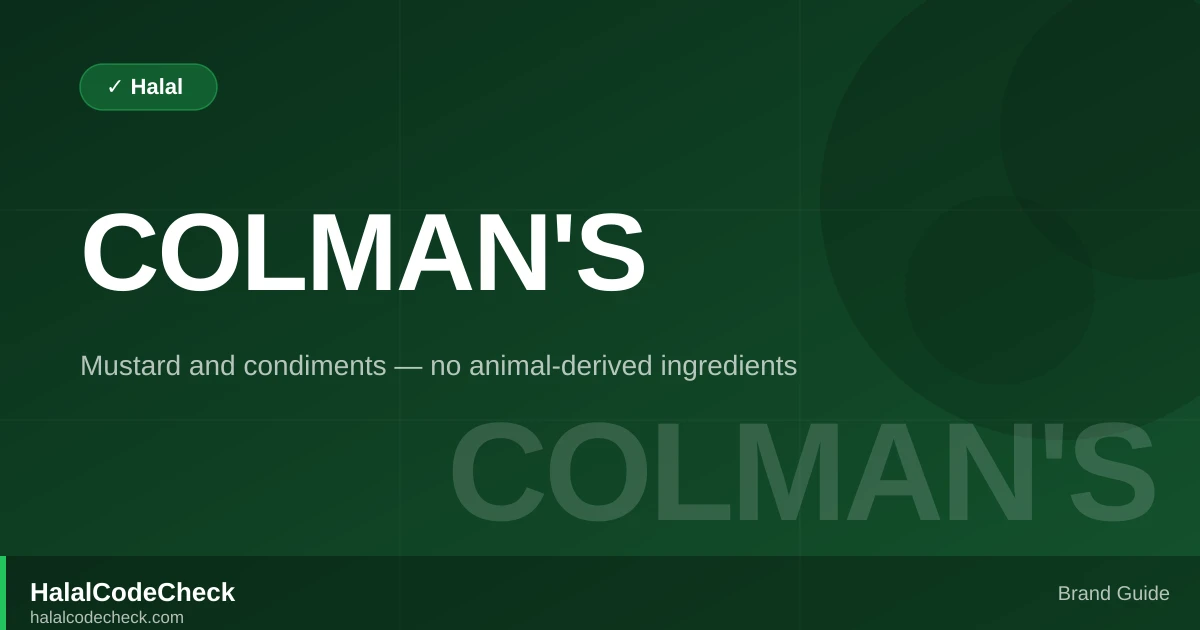 Is Colman's Halal? — Brand Guide