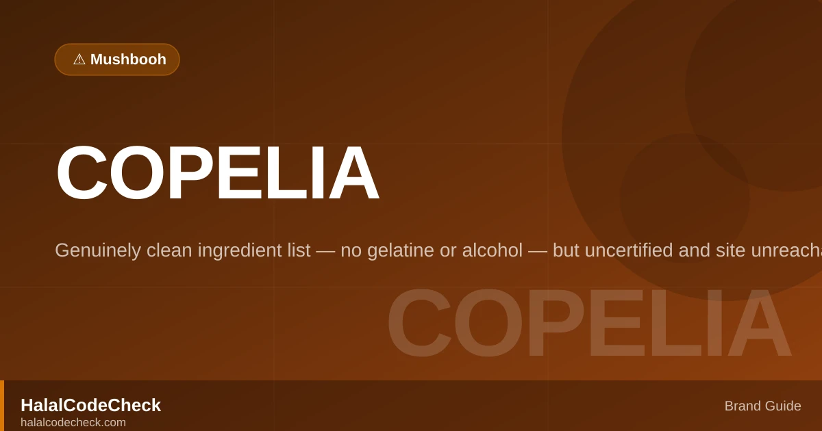 Is Copelia Halal? — HalalCodeCheck Brand Guide