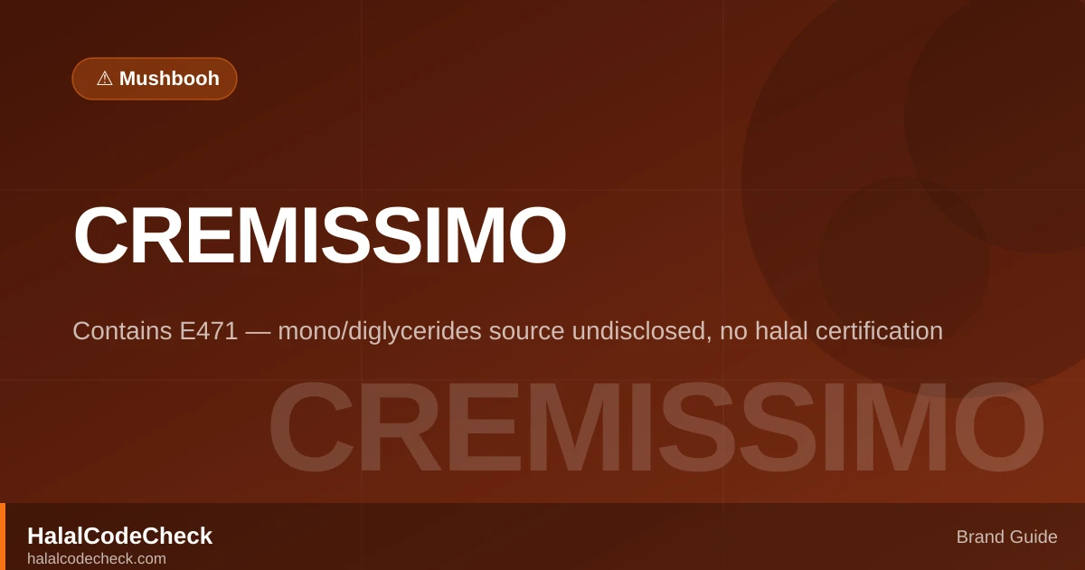 Is Cremissimo Halal? — HalalCodeCheck Brand Guide