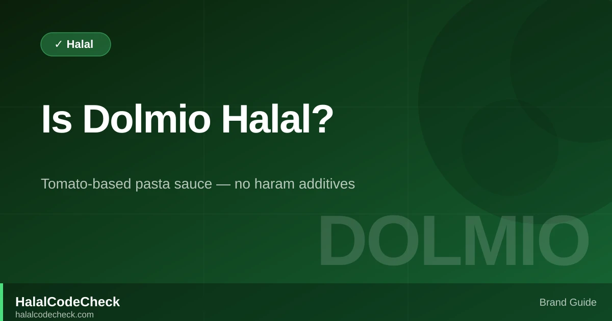 Is Dolmio Halal? — HalalCodeCheck Brand Guide