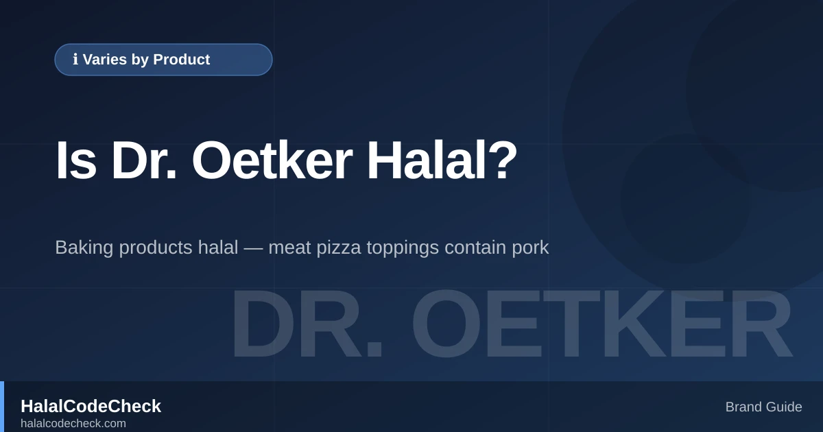 Is Dr. Oetker Halal? — HalalCodeCheck Brand Guide