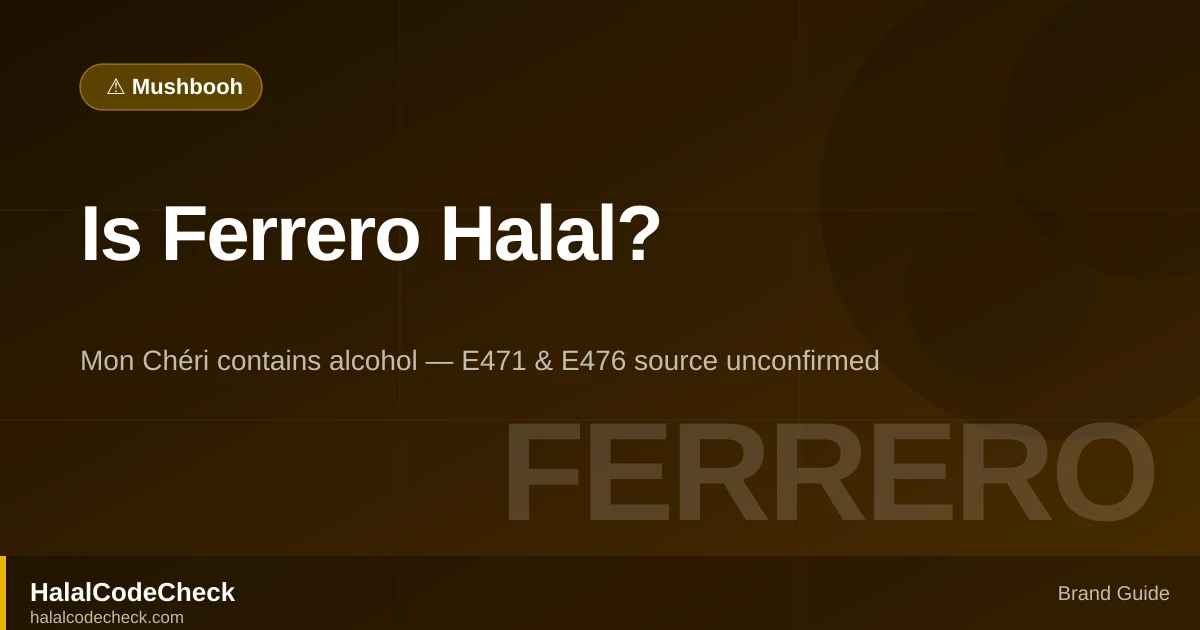 Is Ferrero Halal? Nutella, Ferrero Rocher, Kinder — HalalCodeCheck Brand Guide