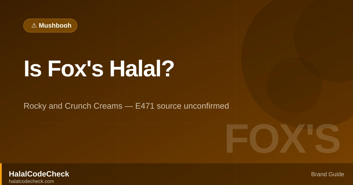 Is Fox's Halal? — Brand Guide