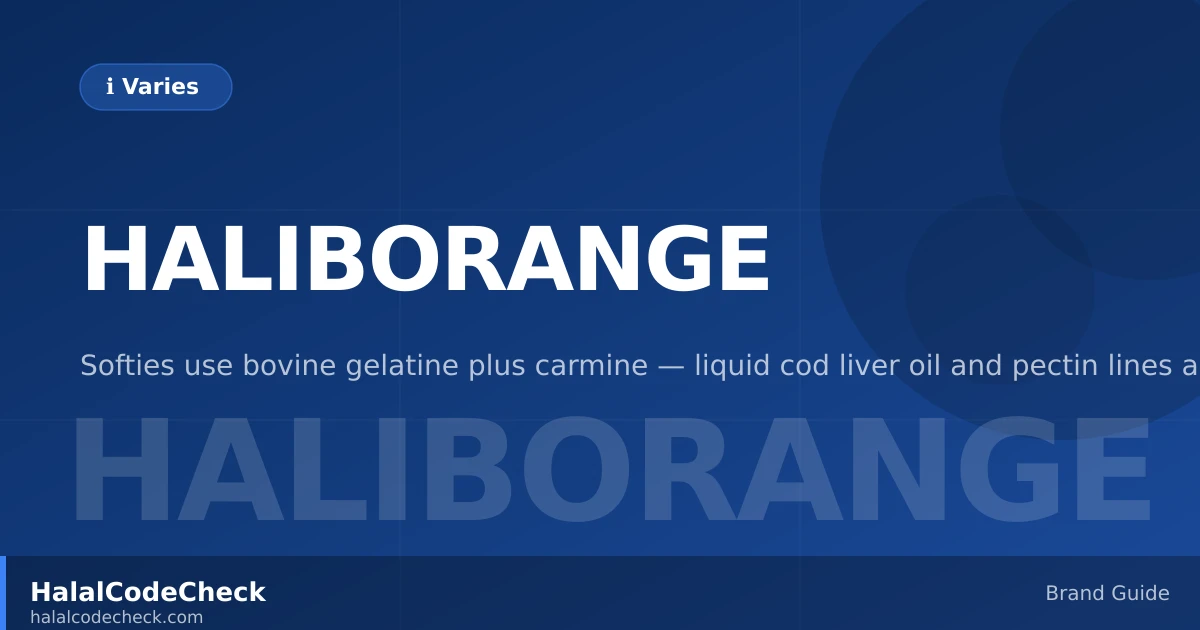Is Haliborange Halal? — HalalCodeCheck Brand Guide