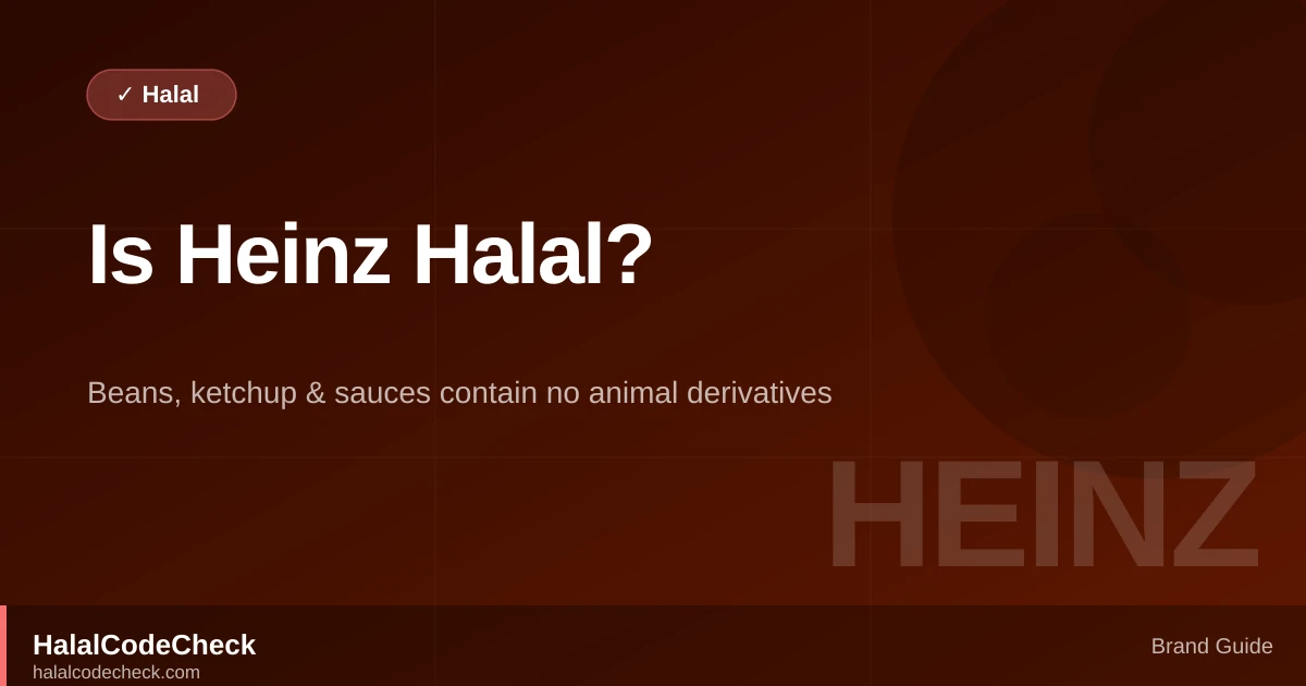 Is Heinz Halal? — HalalCodeCheck Brand Guide