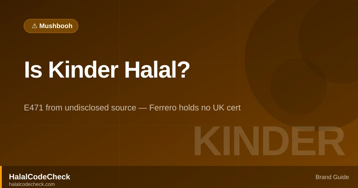 Is Kinder Halal? Kinder Bueno, Kinder Surprise, Kinder Joy — HalalCodeCheck Brand Guide