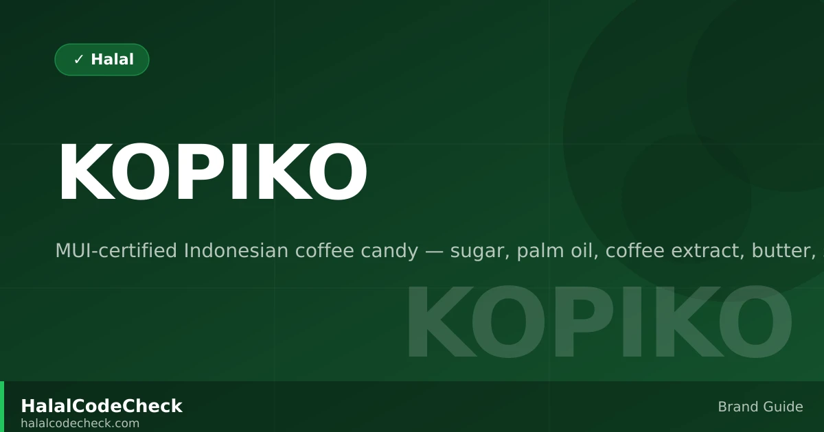 Is Kopiko Halal? — HalalCodeCheck Brand Guide