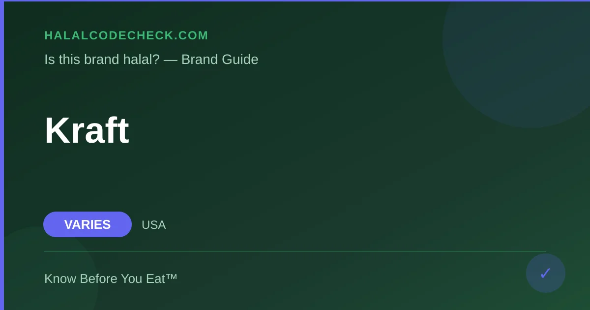 Is Kraft Halal? — HalalCodeCheck Brand Guide