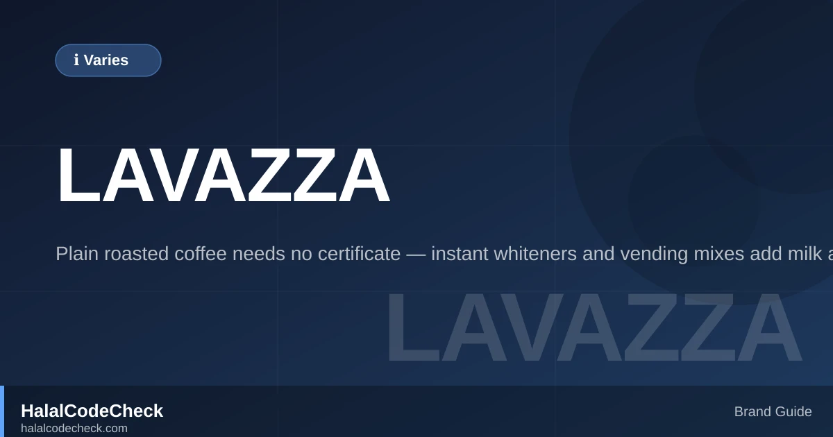 Is Lavazza Halal? — HalalCodeCheck Brand Guide