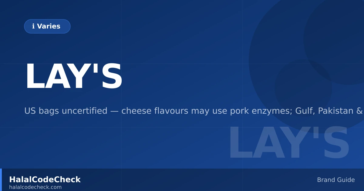 Is Lay's Halal? — HalalCodeCheck Brand Guide