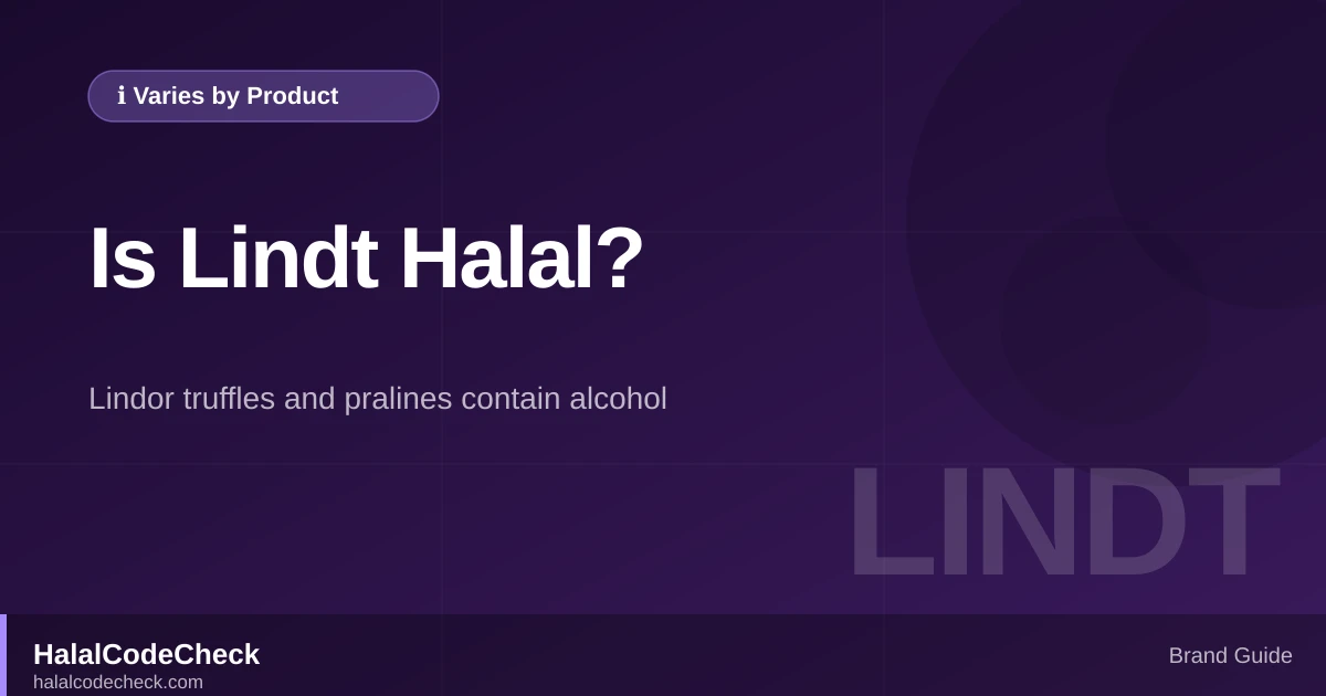 Is Lindt Chocolate Halal? — HalalCodeCheck Brand Guide