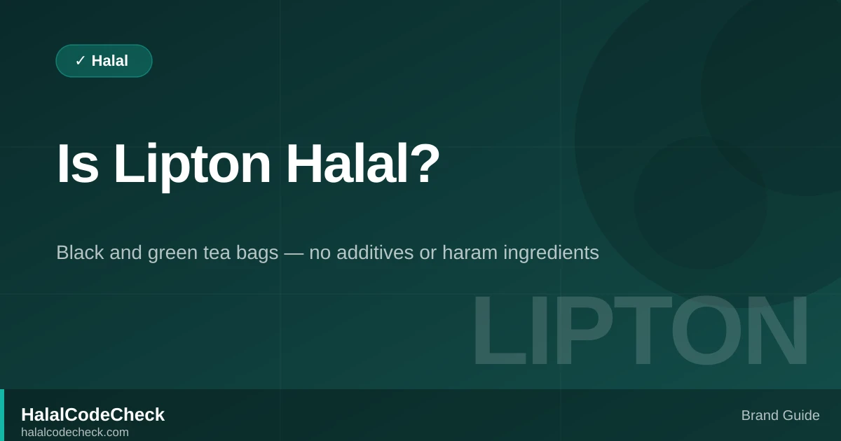 Is Lipton Halal? — HalalCodeCheck Brand Guide