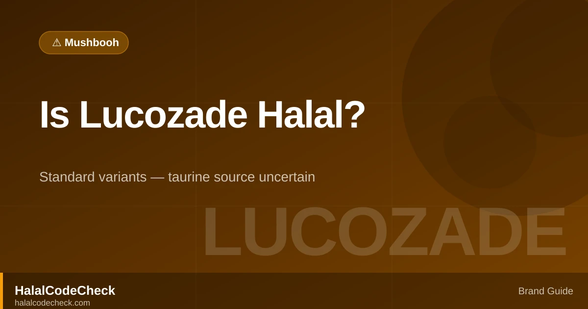 Is Lucozade Halal? — Brand Guide