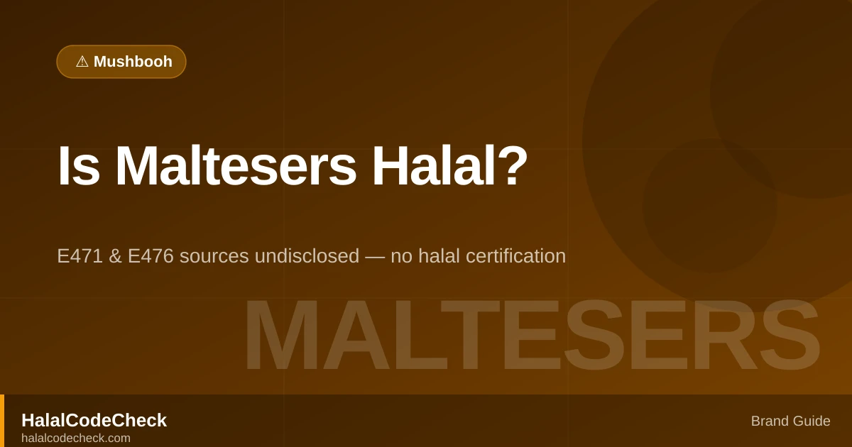 Is Maltesers Halal? — HalalCodeCheck Brand Guide