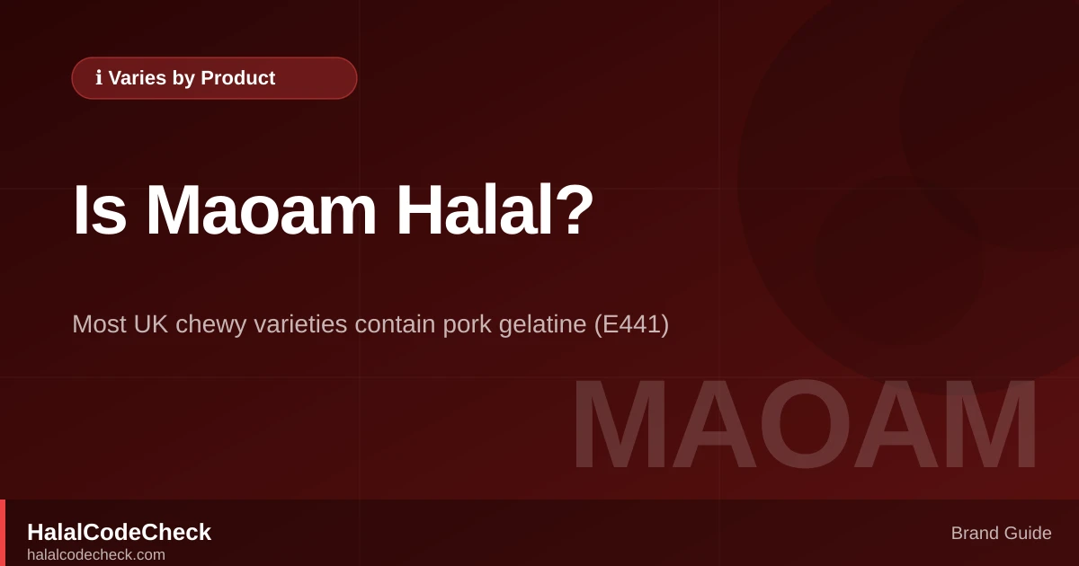 Is Maoam Halal? — HalalCodeCheck Brand Guide