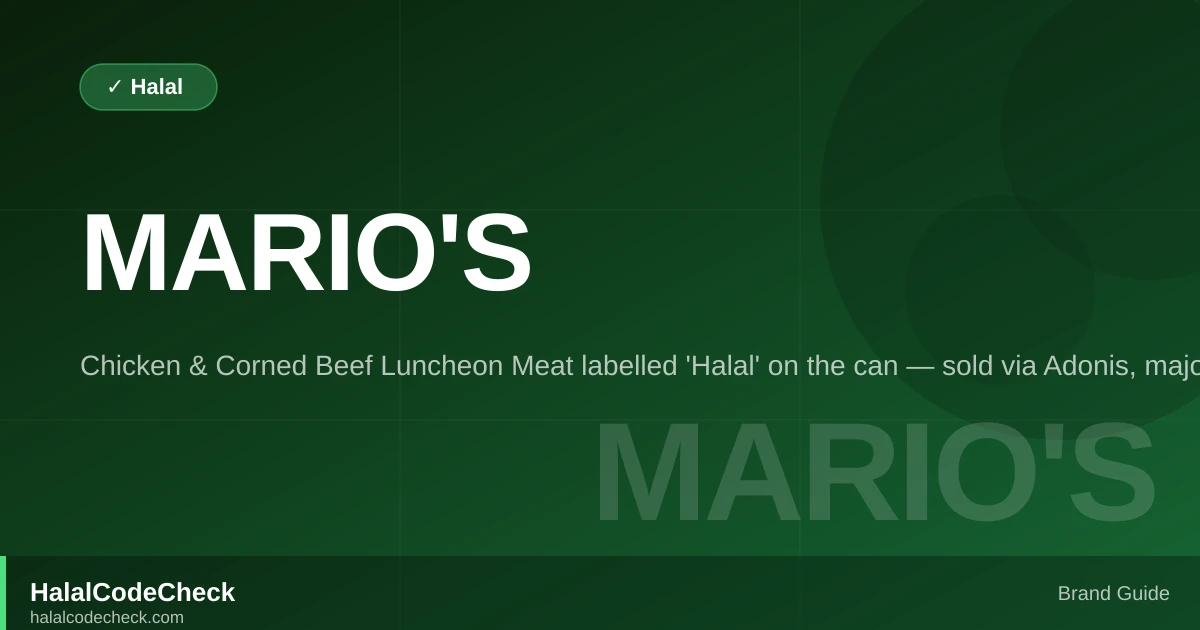 Is Mario's Luncheon Meat Halal? — HalalCodeCheck Brand Guide