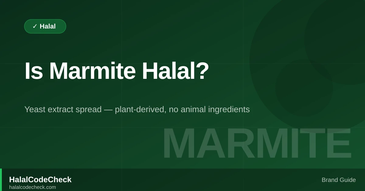 Is Marmite Halal? — HalalCodeCheck Brand Guide