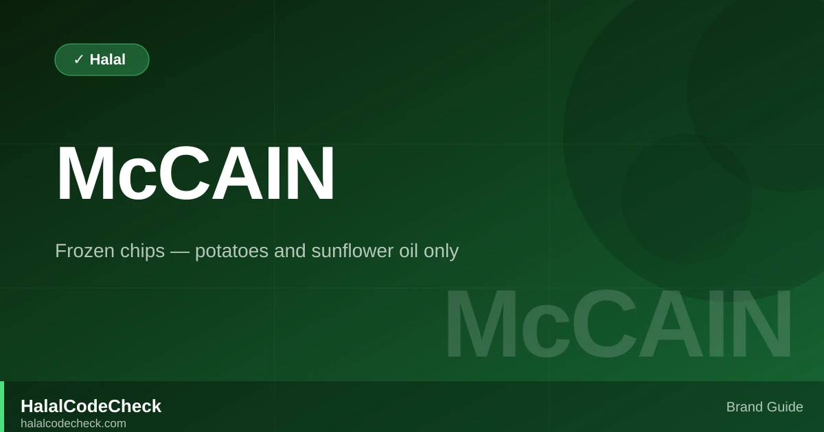 Is McCain Halal? — Brand Guide