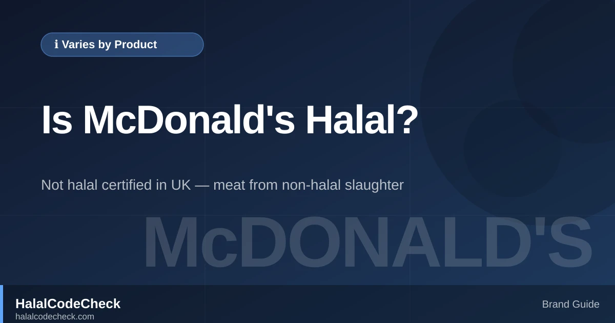 Is McDonald's Halal? — HalalCodeCheck Brand Guide