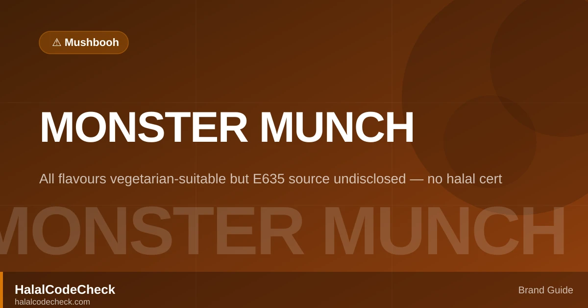 Is Monster Munch Halal? Roast Beef, Pickled Onion, Flamin' Hot — HalalCodeCheck Brand Guide