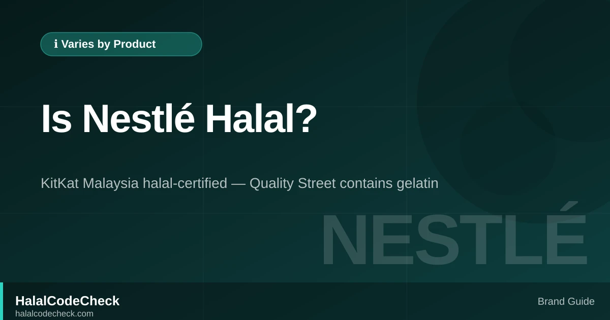 Is Nestlé Halal? KitKat, Quality Street, Smarties — HalalCodeCheck Brand Guide