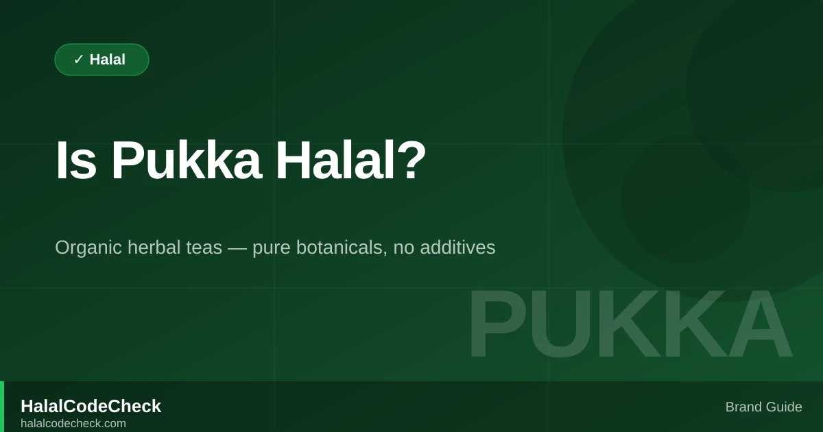 Is Pukka Herbs Halal? — HalalCodeCheck Brand Guide