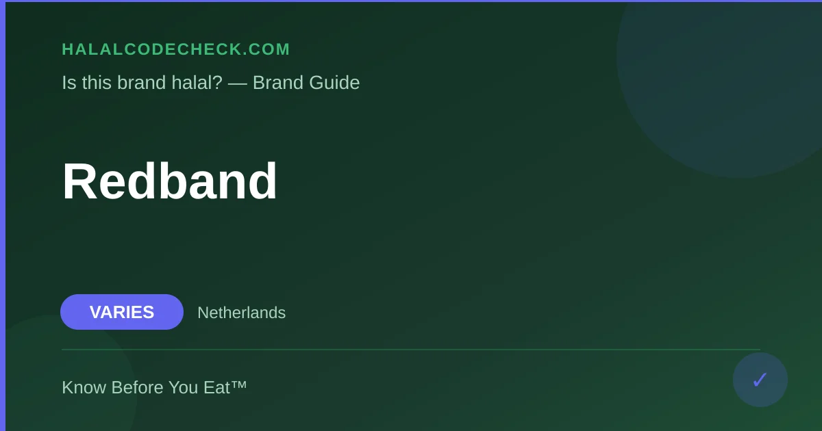 Is Redband Halal? — HalalCodeCheck Brand Guide