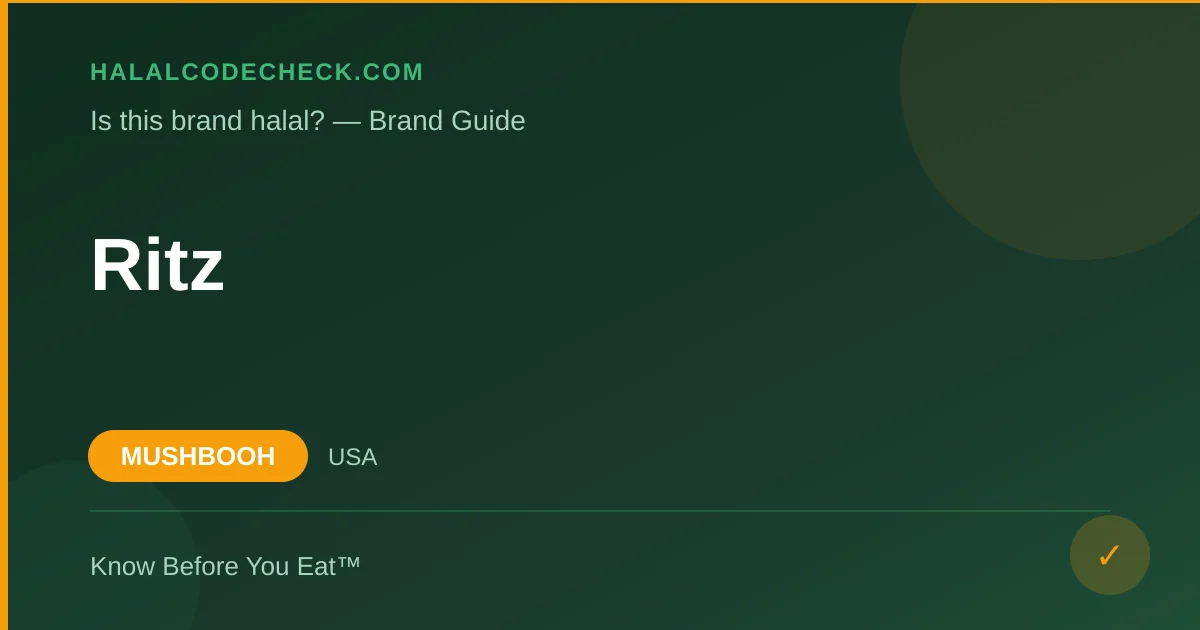 Is Ritz Halal? — HalalCodeCheck Brand Guide