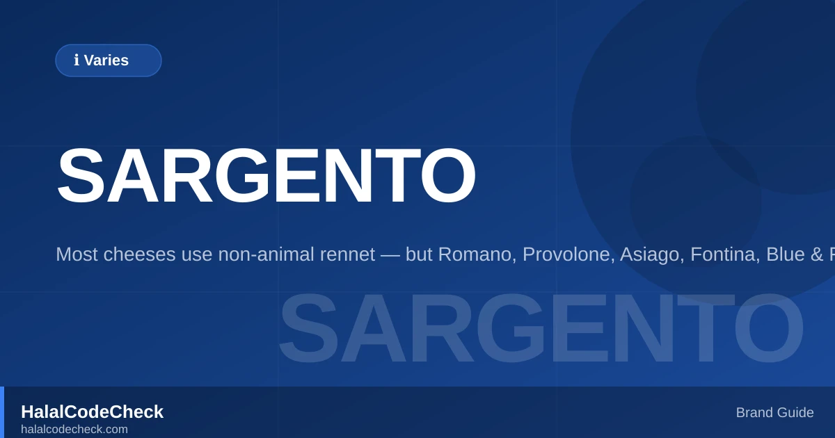 Is Sargento Halal? — HalalCodeCheck Brand Guide