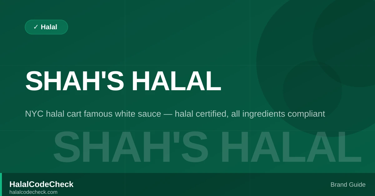 Is Shah's Halal Food Halal? — Brand Guide
