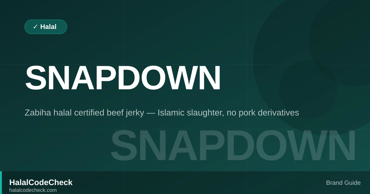 Is SNAPDOWN Halal? Zabiha Halal Beef Jerky — HalalCodeCheck Brand Guide