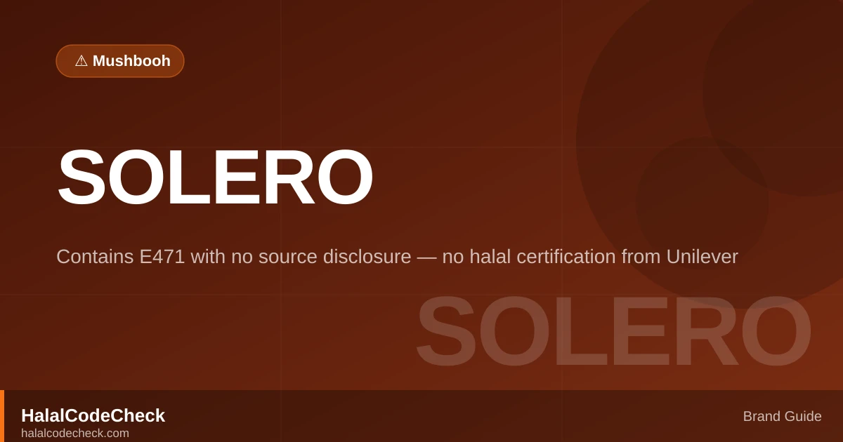Is Solero Halal? — HalalCodeCheck Brand Guide