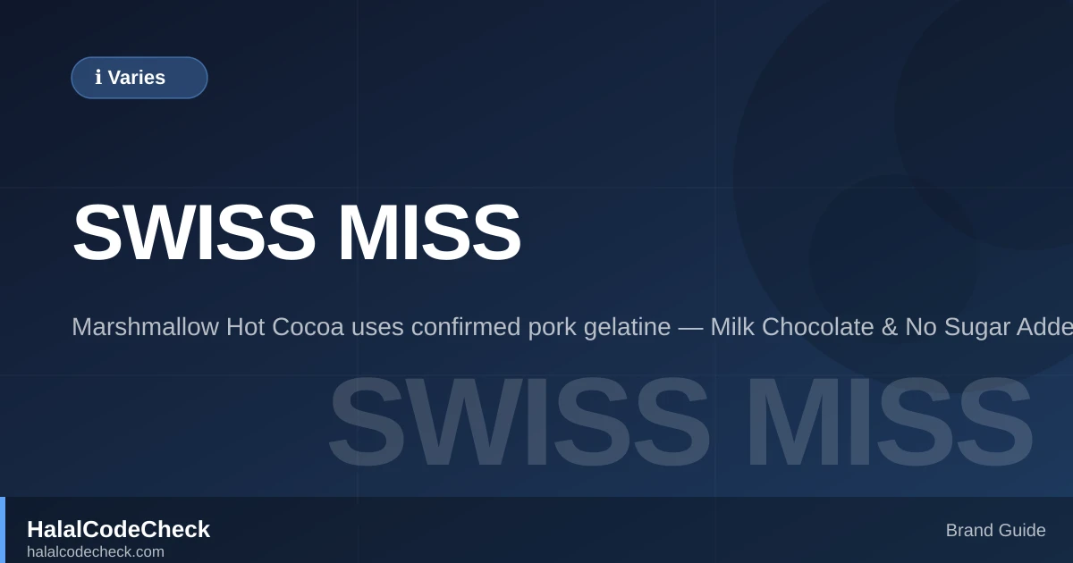 Is Swiss Miss Halal? — HalalCodeCheck Brand Guide